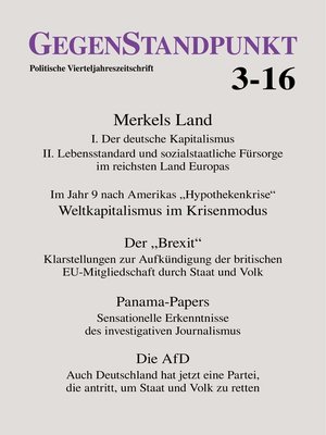 cover image of GegenStandpunkt 3-16